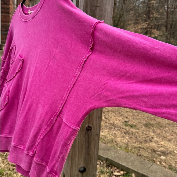 Easel Magenta Floral Sweatshirt - Picture 5 of 6